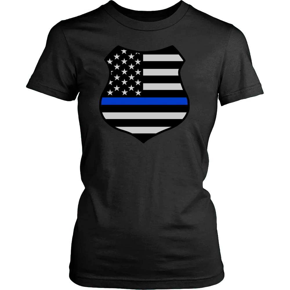 Thin Blue Line American Flag Shield Shirts and Hoodies - Image 10