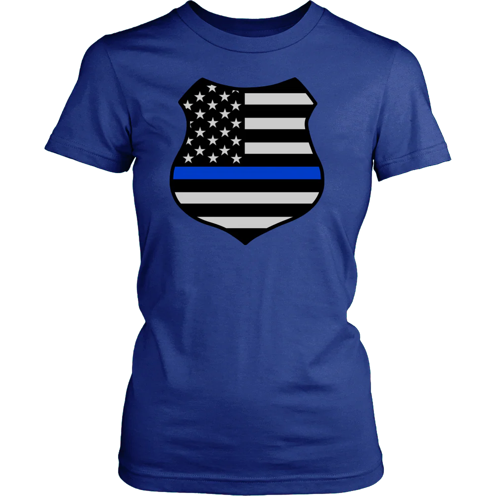 Thin Blue Line American Flag Shield Shirts and Hoodies - Image 11
