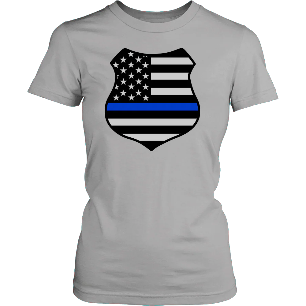 Thin Blue Line American Flag Shield Shirts and Hoodies - Image 12