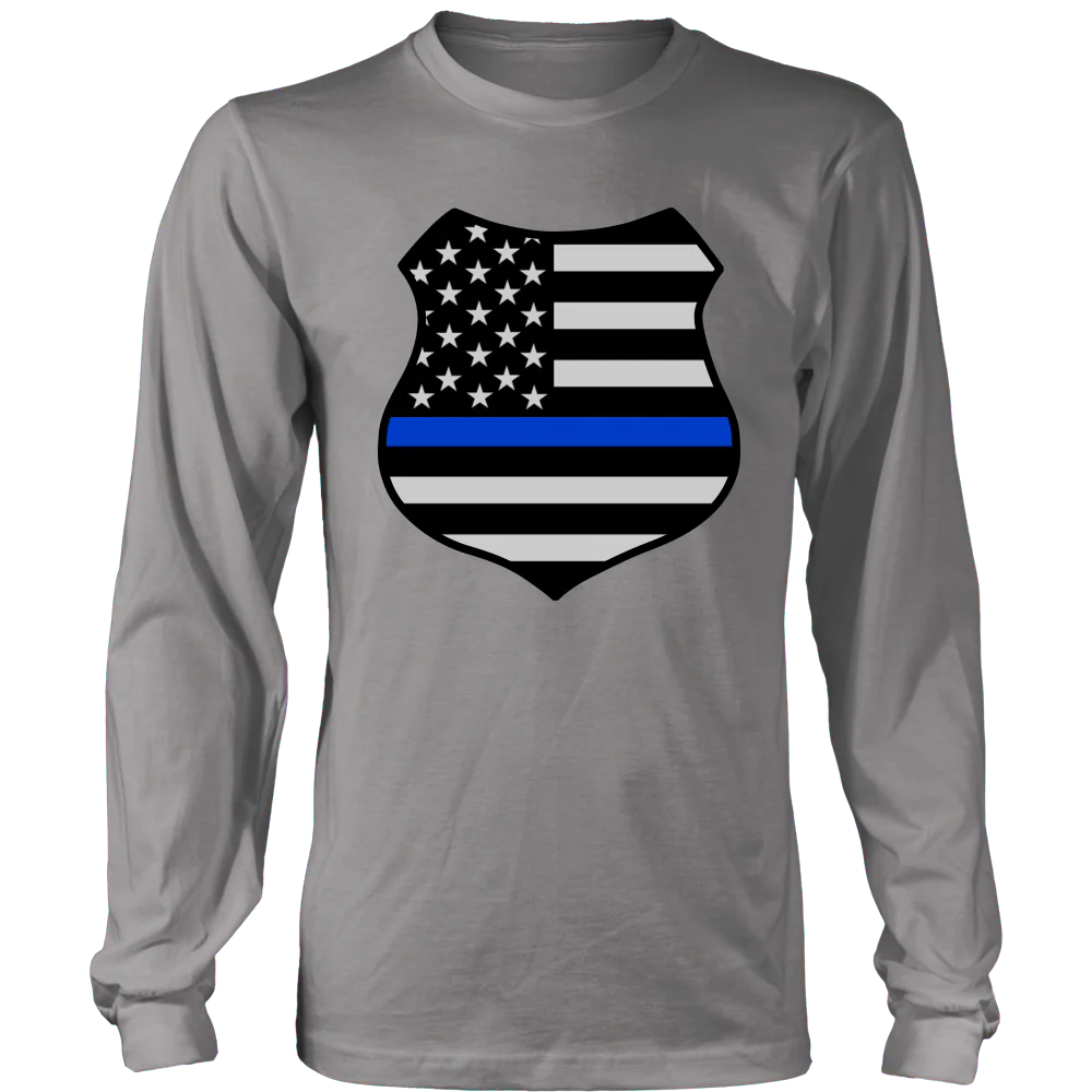 Thin Blue Line American Flag Shield Shirts and Hoodies - Image 6