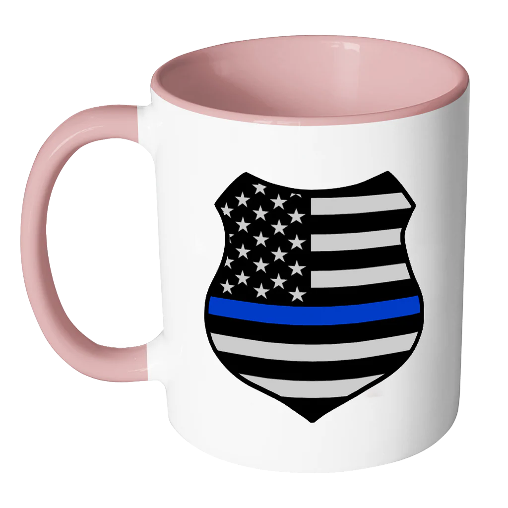 Thin Blue Line American Flag Shield Mug - Image 10