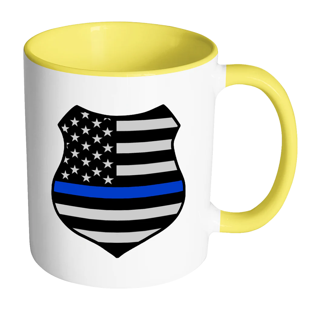 Thin Blue Line American Flag Shield Mug - Image 13