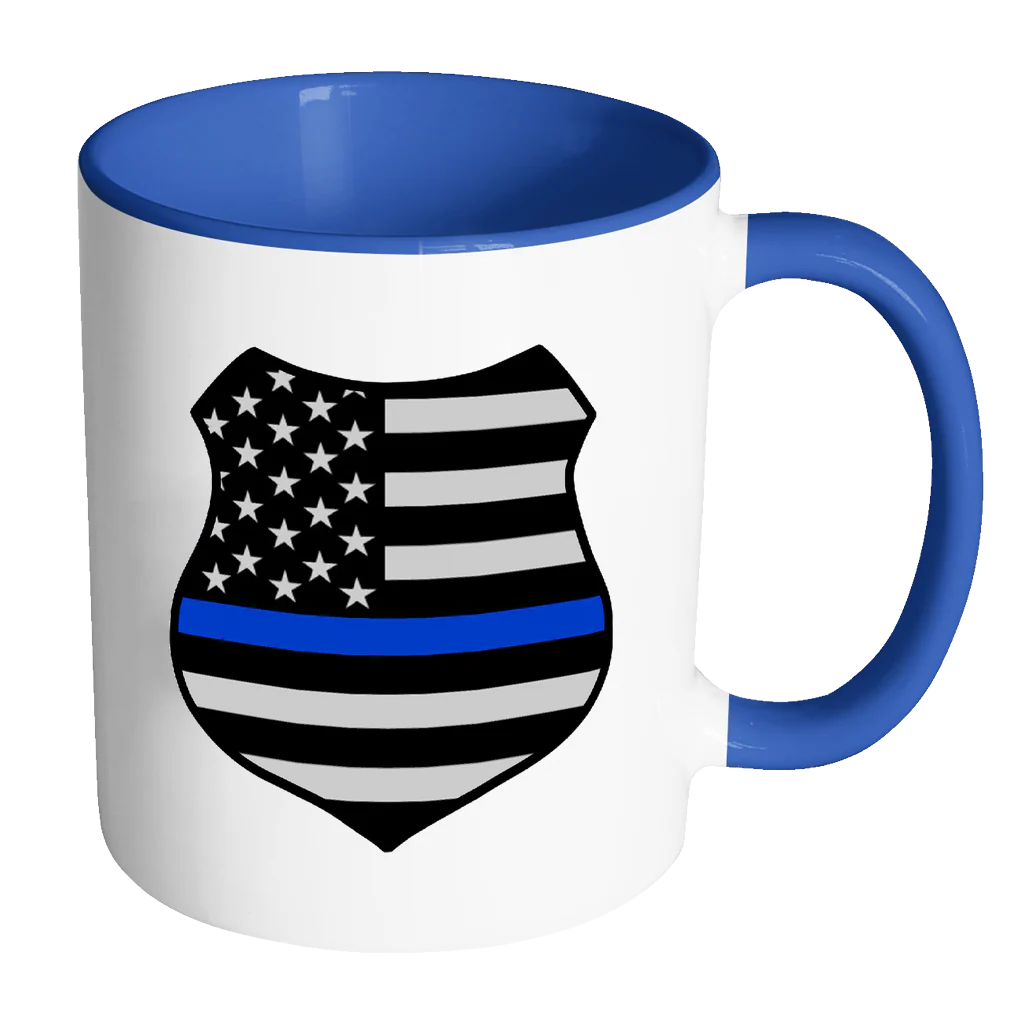 Thin Blue Line American Flag Shield Mug - Image 3