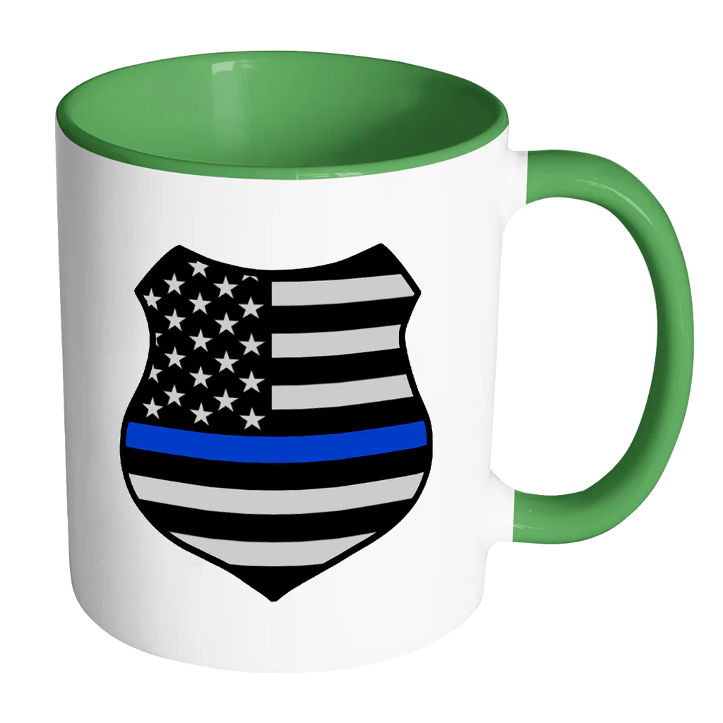 Thin Blue Line American Flag Shield Mug - Image 5