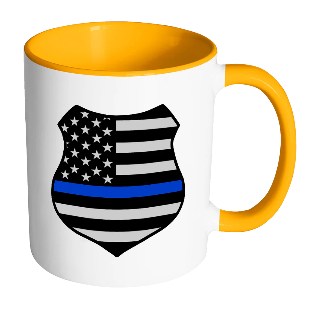 Thin Blue Line American Flag Shield Mug - Image 7