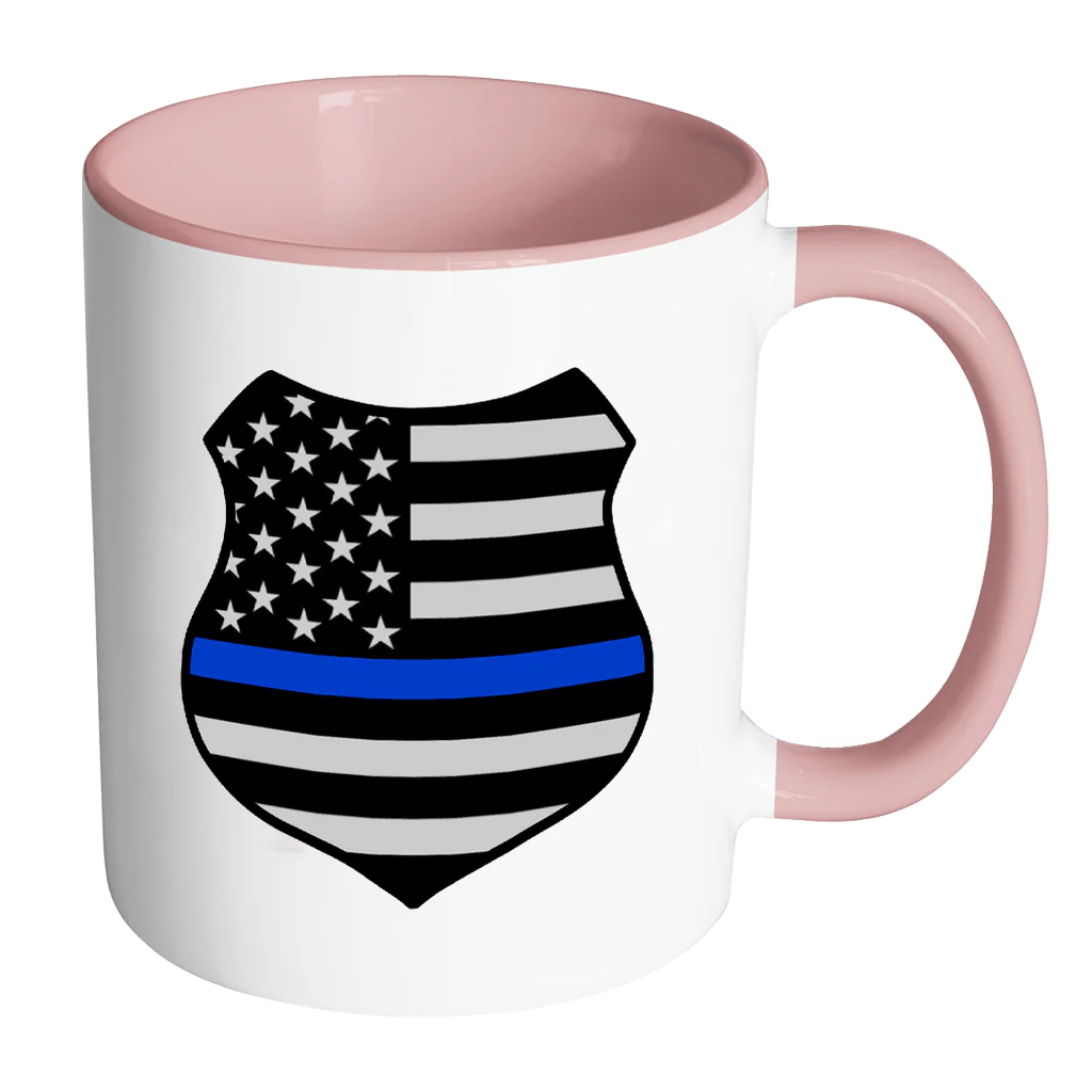 Thin Blue Line American Flag Shield Mug - Image 9