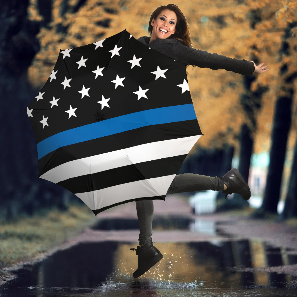 Thin Blue Line American Flag Umbrella - Image 3