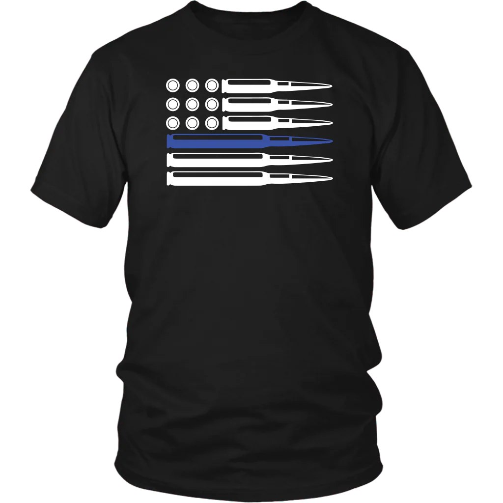 Thin Blue Line Ammo and Bullets Shirts and Hoodies