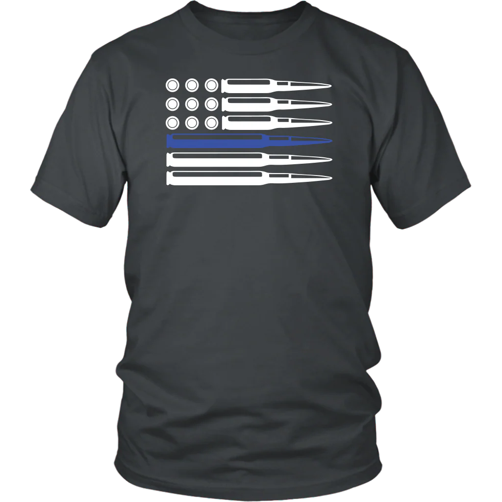 Thin Blue Line Ammo and Bullets Shirts and Hoodies - Image 3