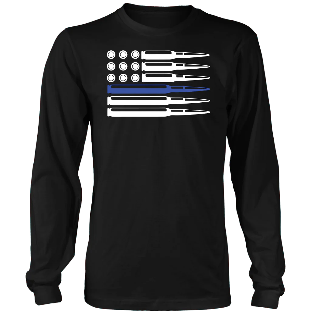 Thin Blue Line Ammo and Bullets Shirts and Hoodies - Image 6