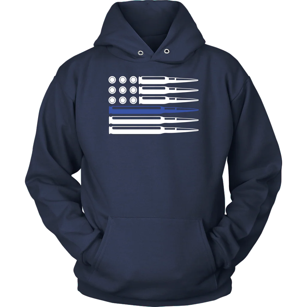 Thin Blue Line Ammo and Bullets Shirts and Hoodies - Image 9