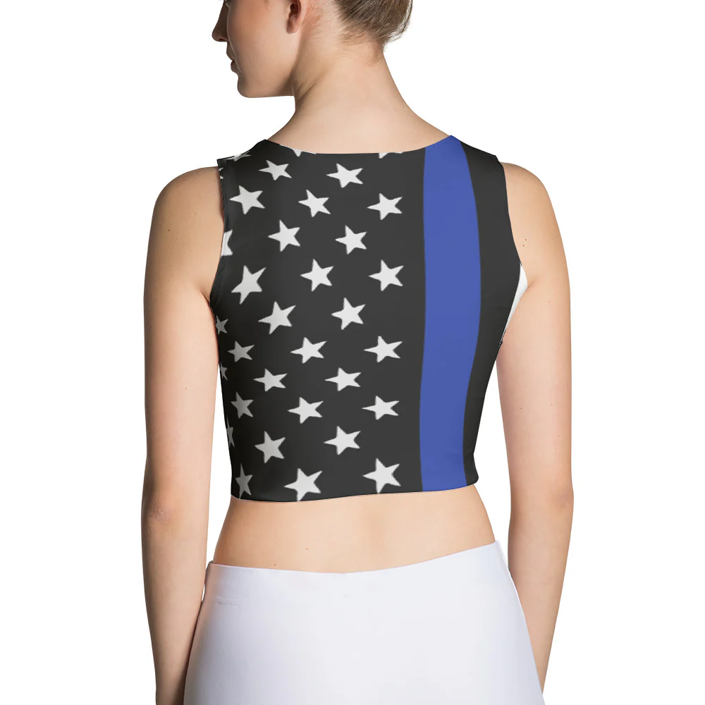 Thin Blue Line and Stars Crop Top - Image 2