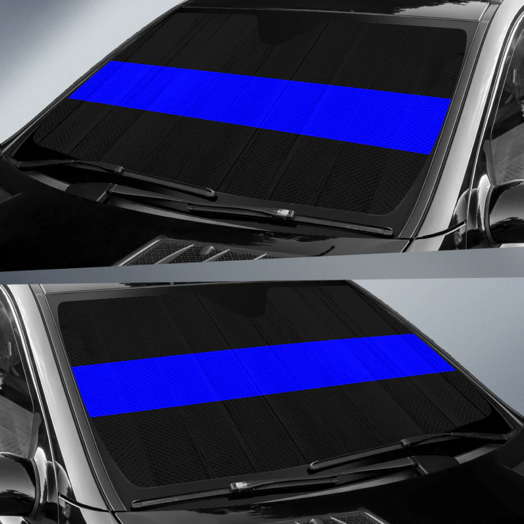 Thin Blue Line Vehicle Car Shade - Image 2