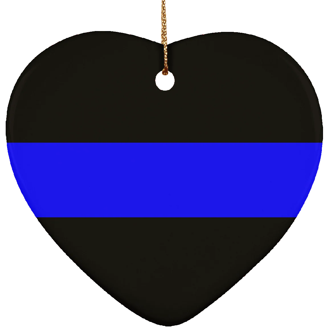 Thin Blue Line Ceramic Ornament - One Sided - Image 3