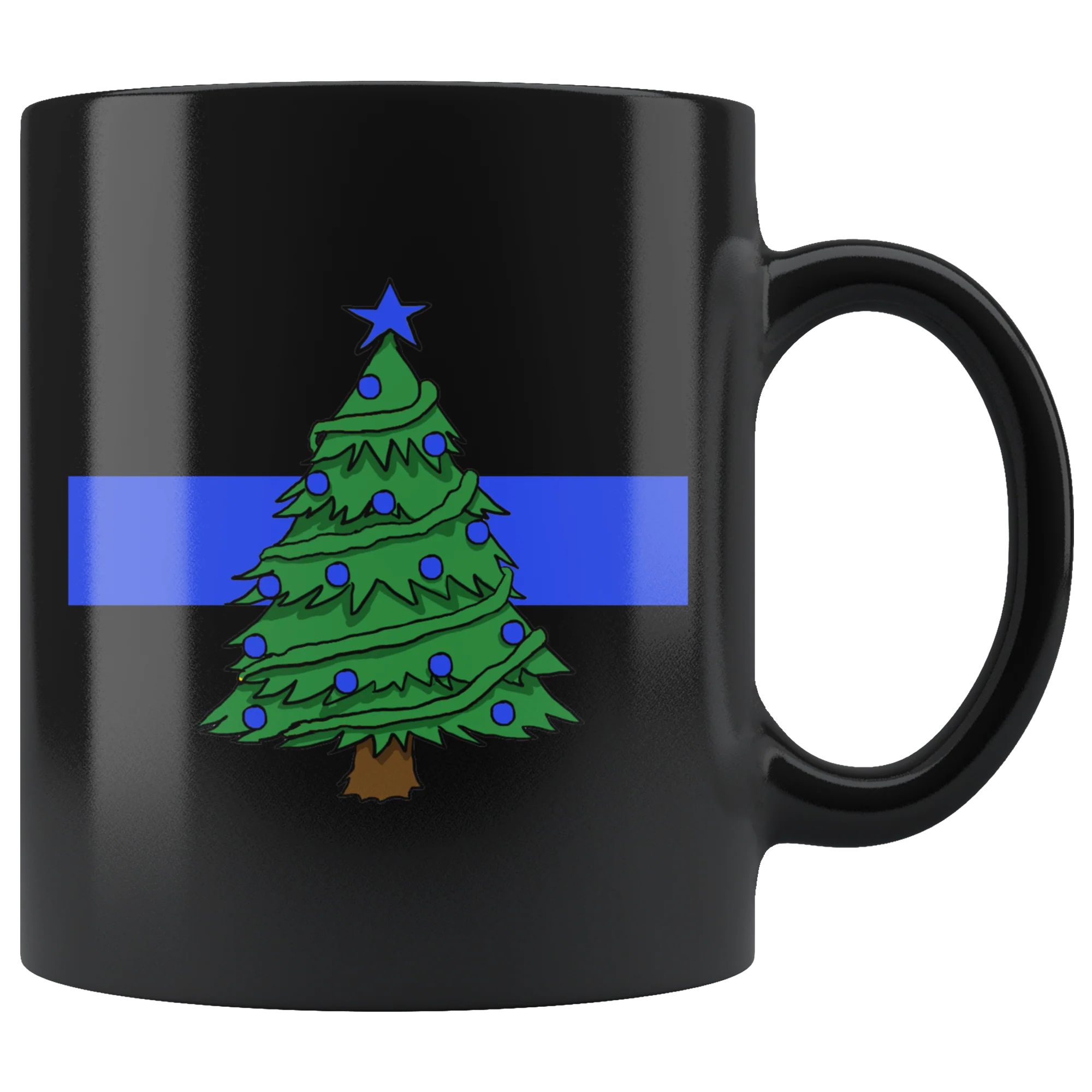 Thin Blue Line Christmas Tree Mug