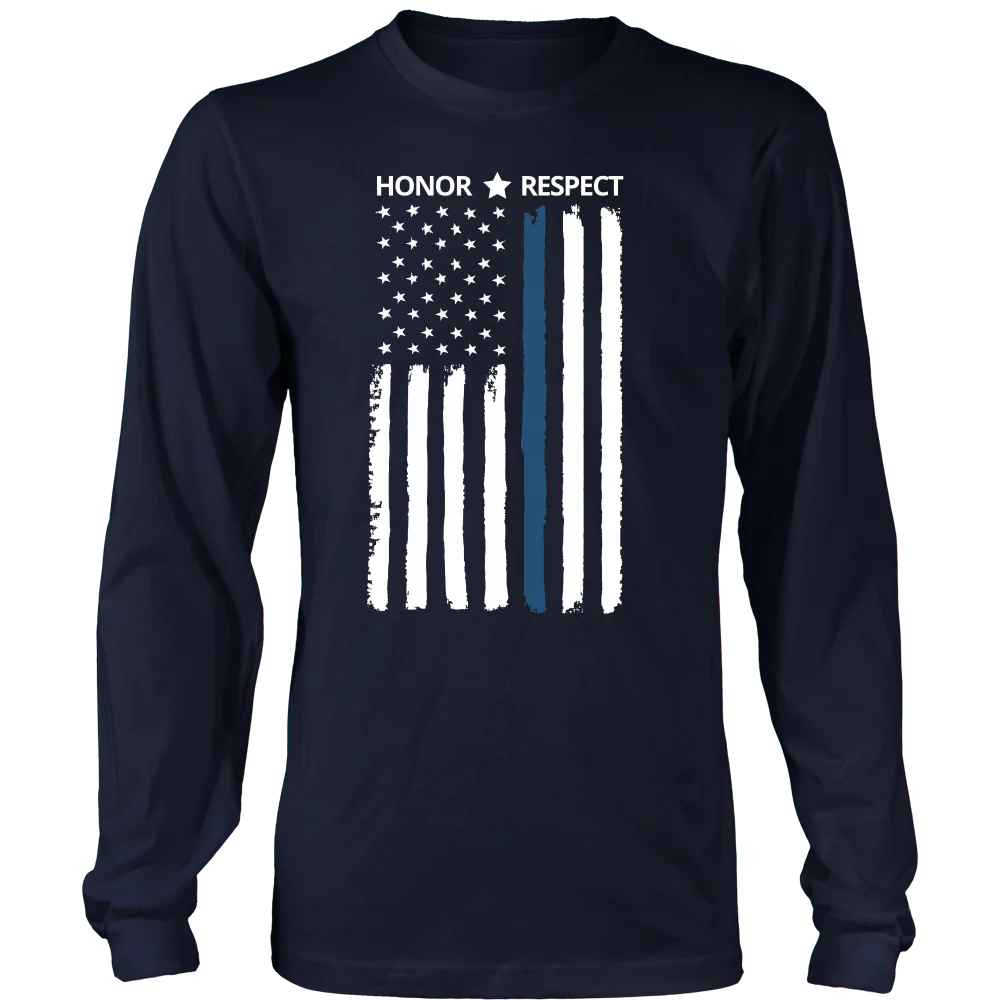 Thin Blue Line Flag Honor Respect Shirts and Hoodies - Image 4