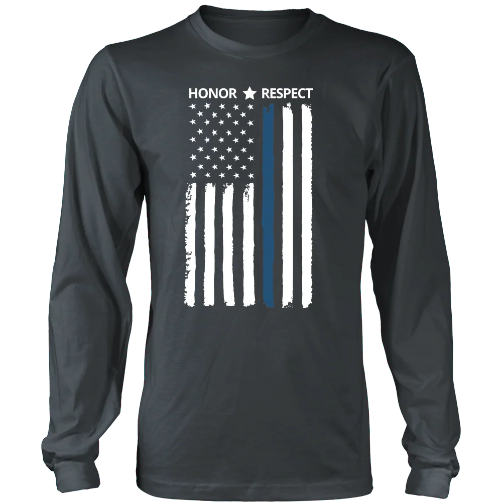 Thin Blue Line Flag Honor Respect Shirts and Hoodies - Image 5
