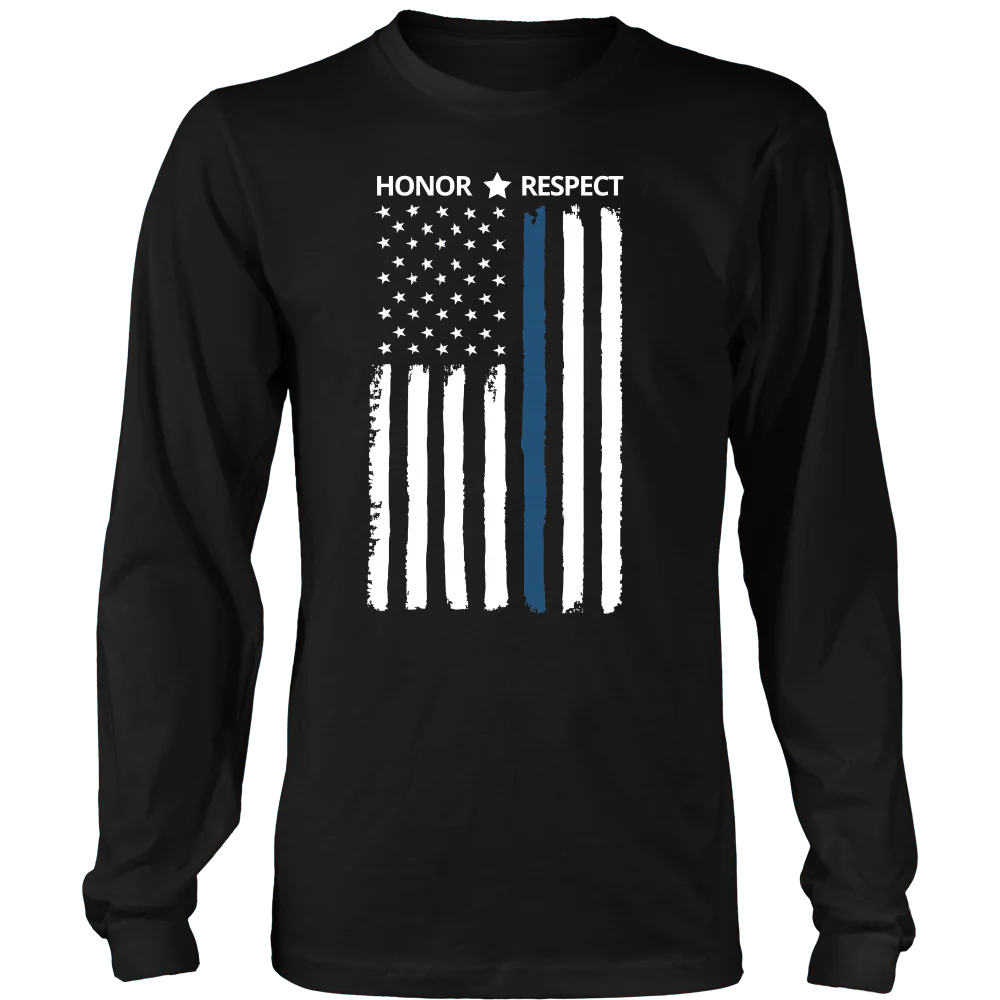 Thin Blue Line Flag Honor Respect Shirts and Hoodies - Image 6