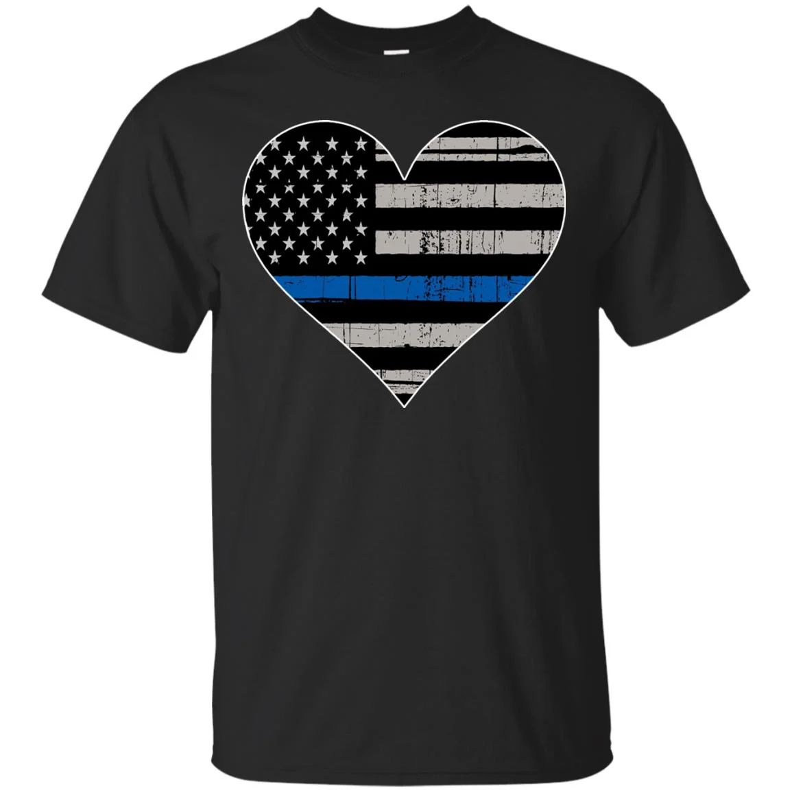 Thin Blue Line Flag Heart Shirts & Hoodies