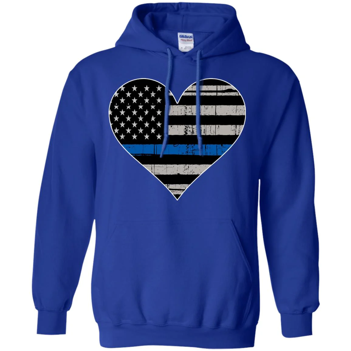 Thin Blue Line Flag Heart Shirts & Hoodies - Image 13