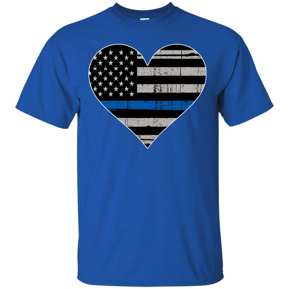 Thin Blue Line Flag Heart Shirts & Hoodies - Image 2