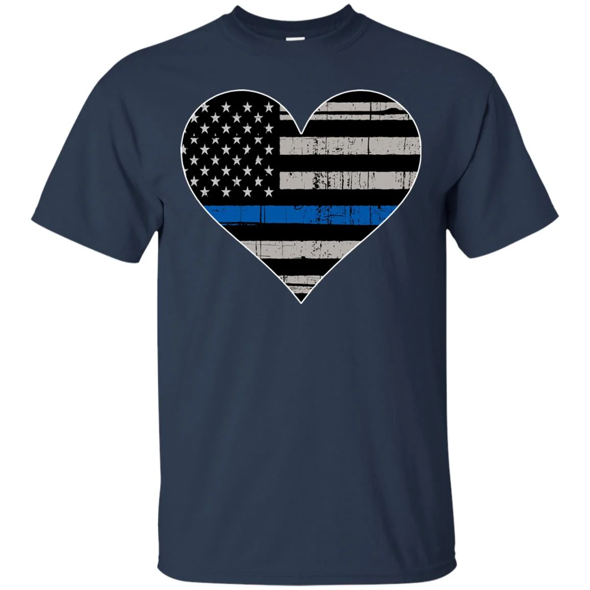 Thin Blue Line Flag Heart Shirts & Hoodies - Image 3