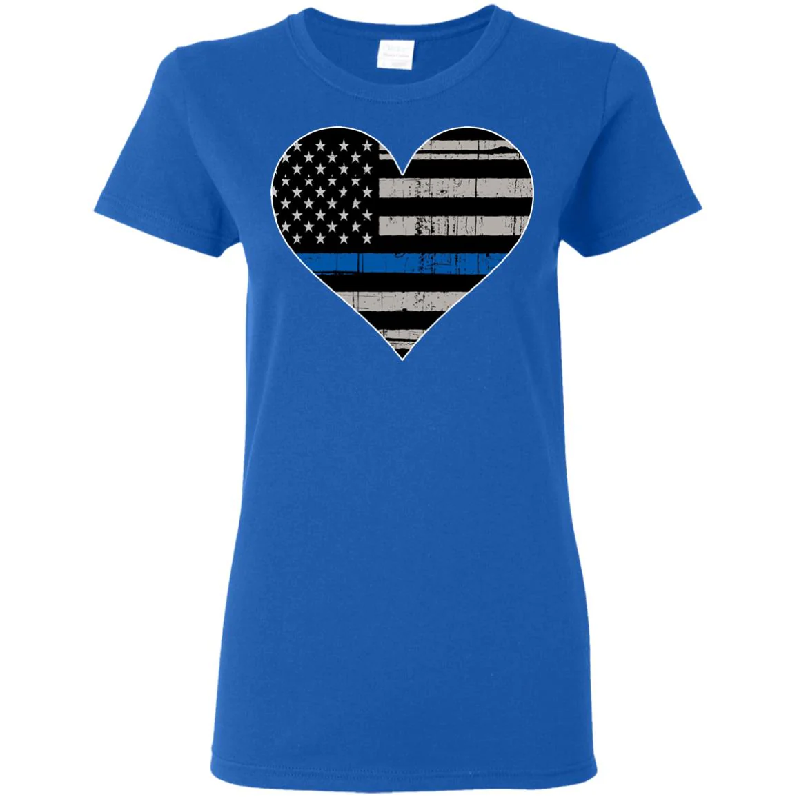 Thin Blue Line Flag Heart Shirts & Hoodies - Image 7