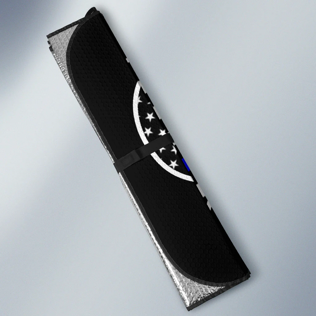 Thin Blue Line Flag Hearts Vehicle Car Sun Shade - Image 3