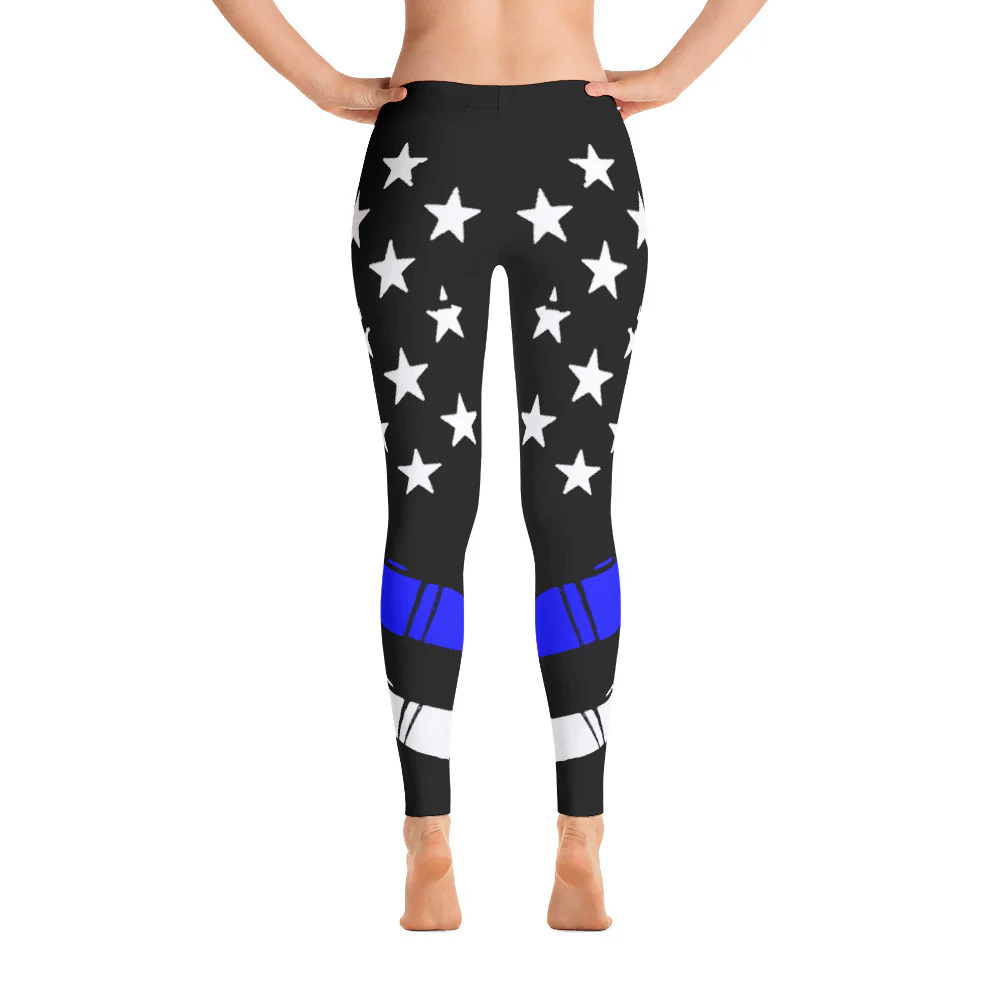 Thin Blue Line Flag Stars and Stripes Leggings - Image 3