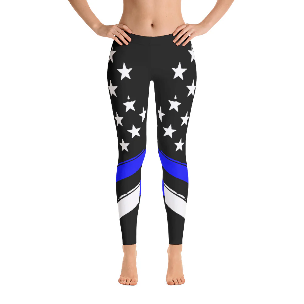Thin Blue Line Flag Stars and Stripes Leggings - Image 4