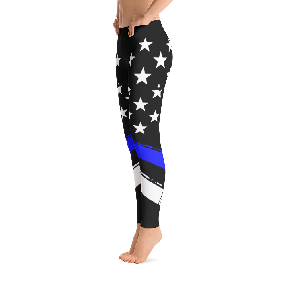 Thin Blue Line Flag Stars and Stripes Leggings - Image 5