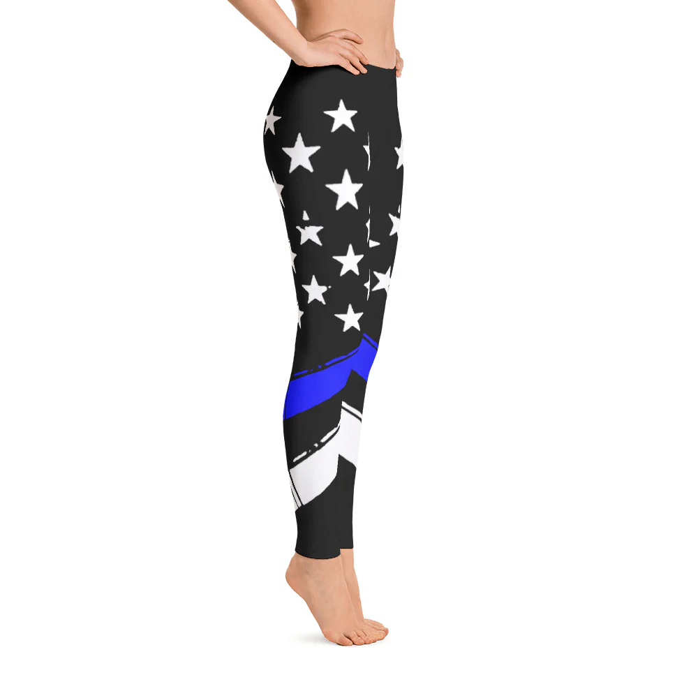 Thin Blue Line Flag Stars and Stripes Leggings - Image 6