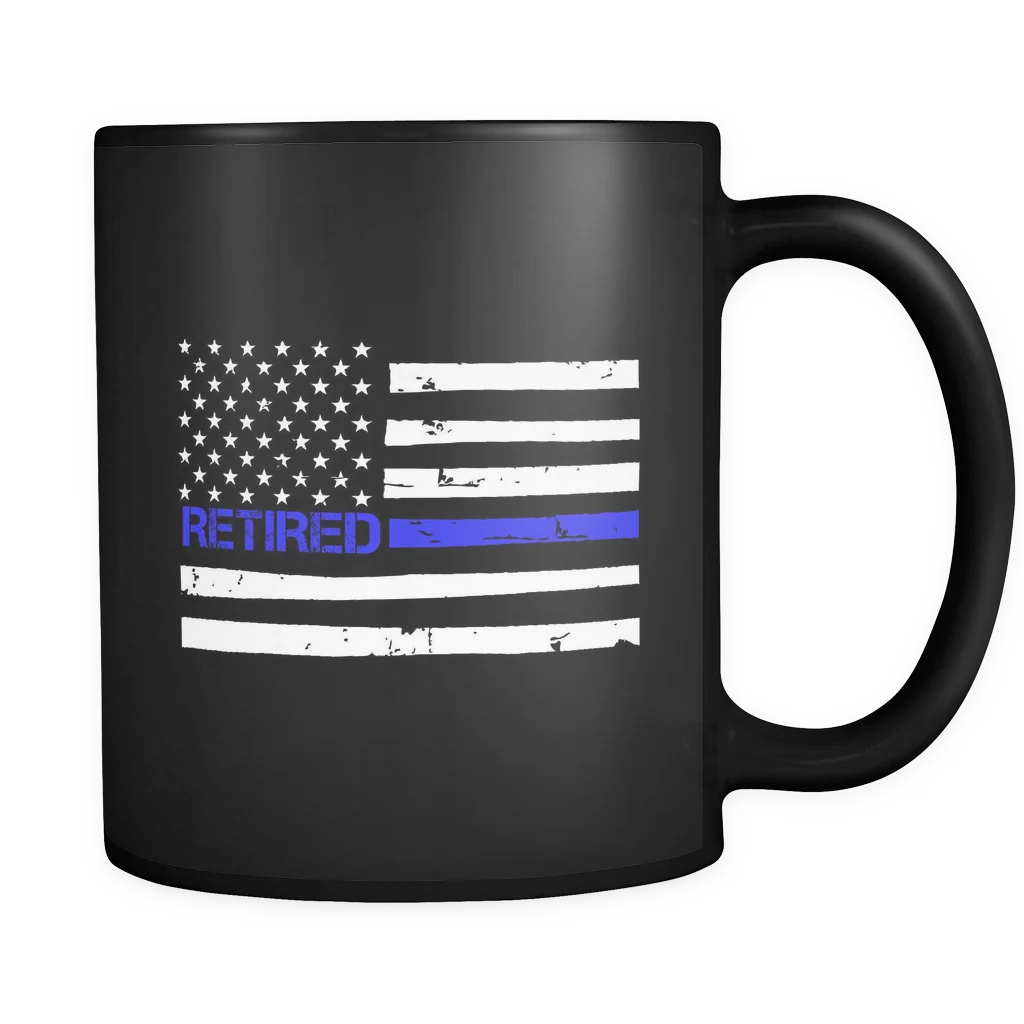 Thin Blue Line Flag Retired Mug - Image 2