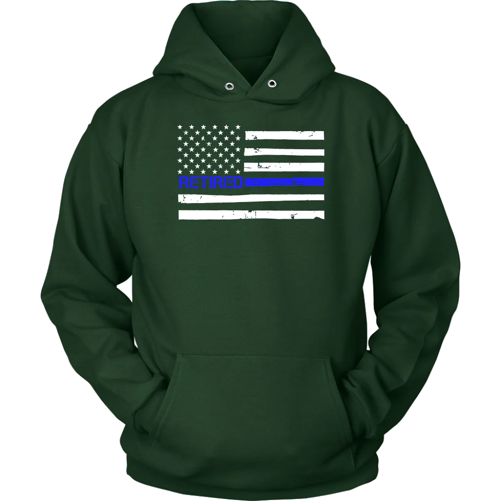 Thin Blue Line Flag Retired Shirts and Hoodies - Image 10