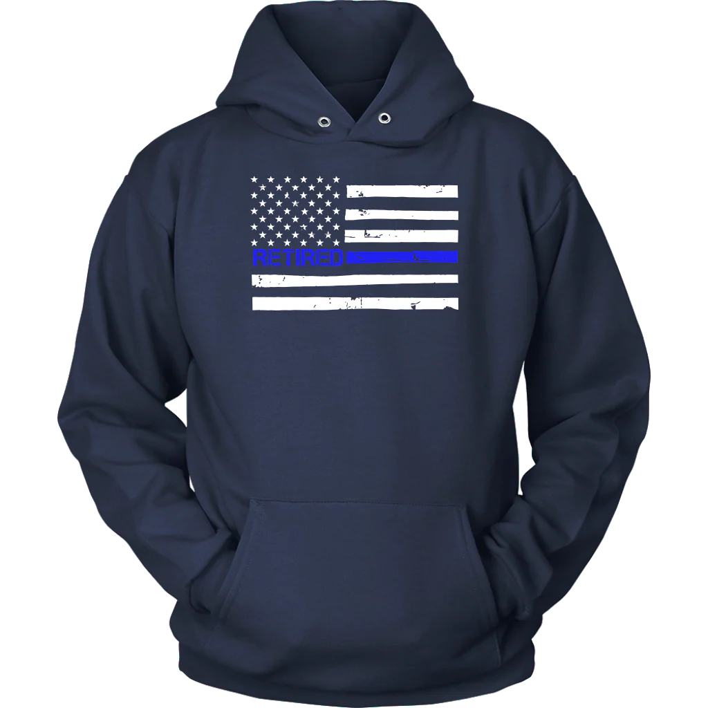 Thin Blue Line Flag Retired Shirts and Hoodies - Image 11