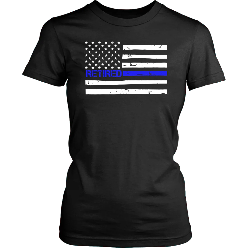 Thin Blue Line Flag Retired Shirts and Hoodies - Image 12