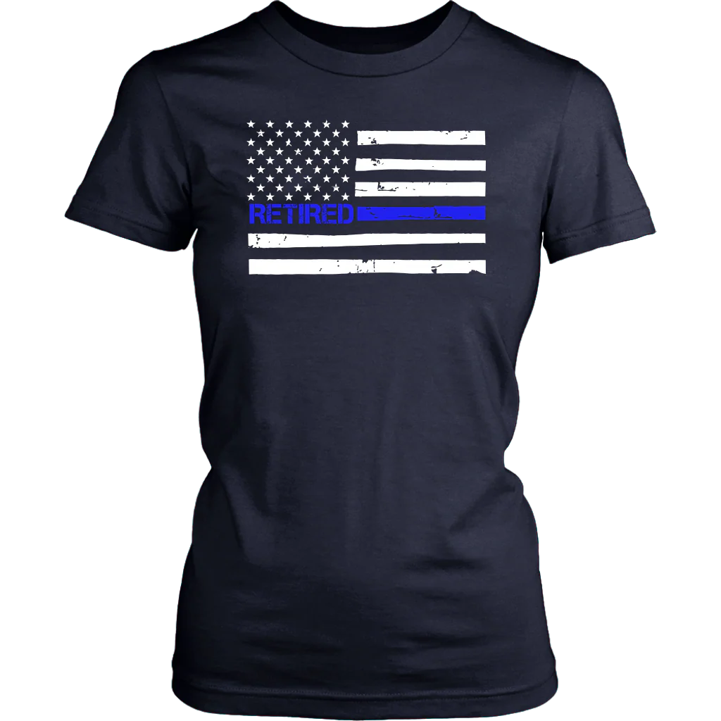 Thin Blue Line Flag Retired Shirts and Hoodies - Image 13