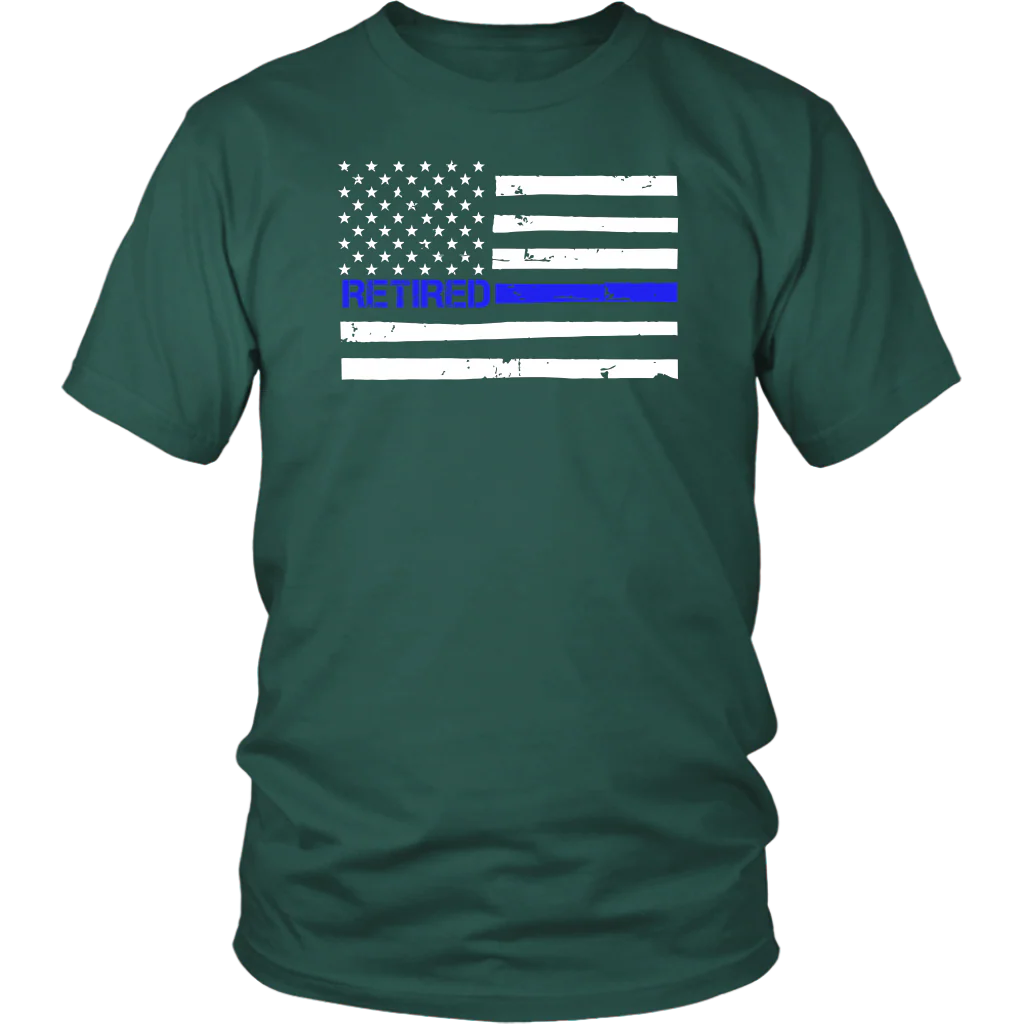 Thin Blue Line Flag Retired Shirts and Hoodies - Image 3