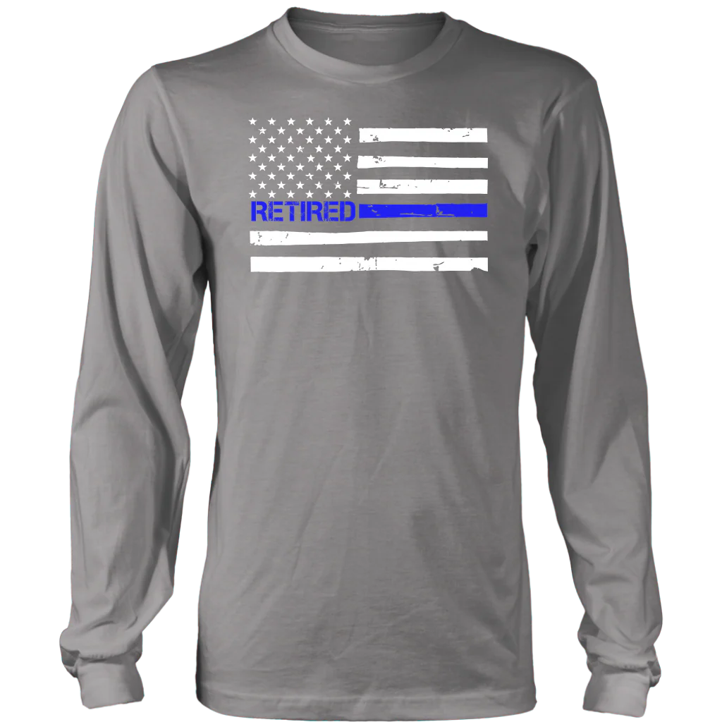 Thin Blue Line Flag Retired Shirts and Hoodies - Image 7