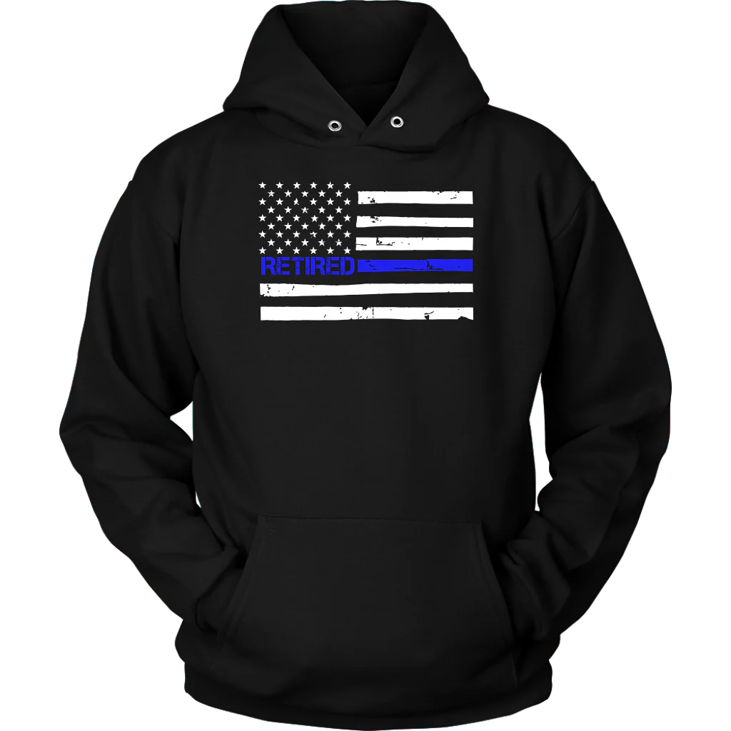Thin Blue Line Flag Retired Shirts and Hoodies - Image 8