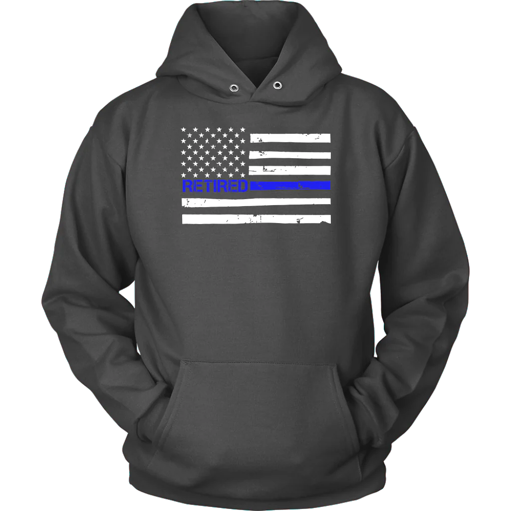 Thin Blue Line Flag Retired Shirts and Hoodies - Image 9