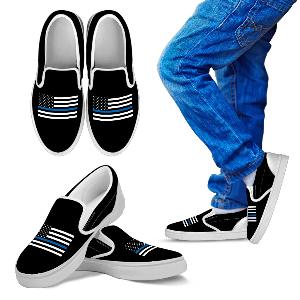 Thin Blue Line Flag Slip On Shoes - Image 3