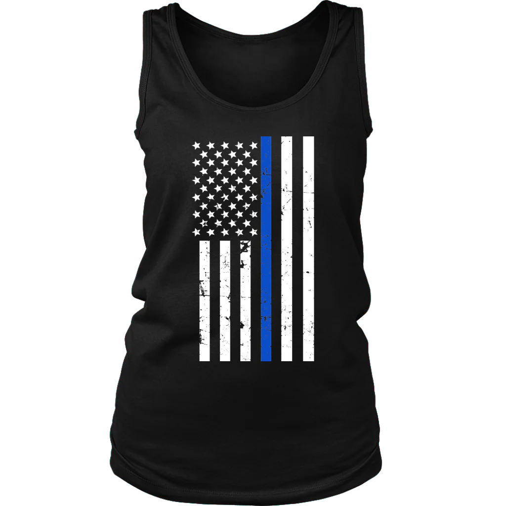 Women's Thin Blue Line Flag Tank Tops - Image 6