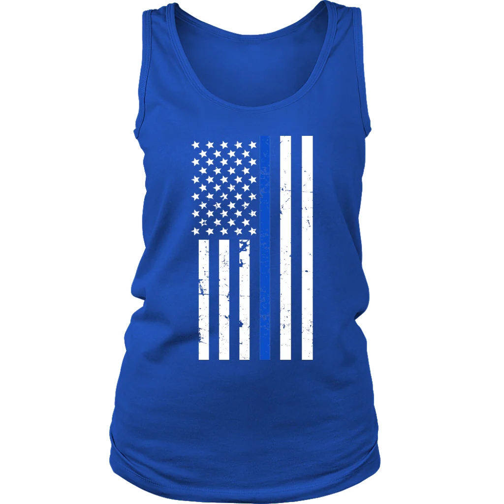 Women's Thin Blue Line Flag Tank Tops - Image 7