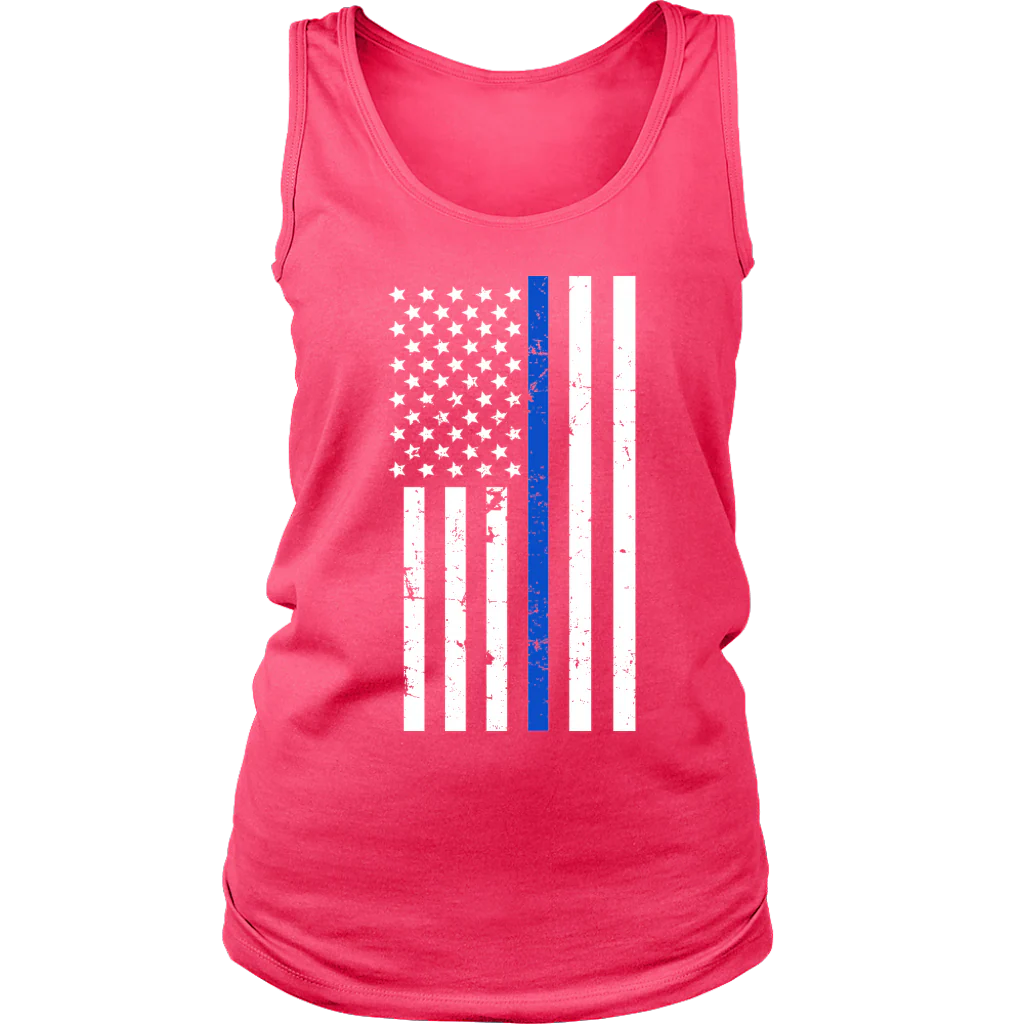 Women's Thin Blue Line Flag Tank Tops - Image 8