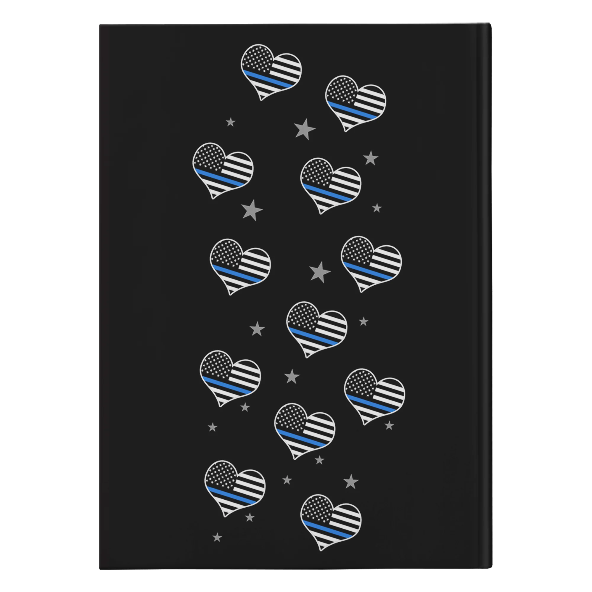 Thin Blue Line Flags Hearts Journal Notebook - Hardcover - Image 2