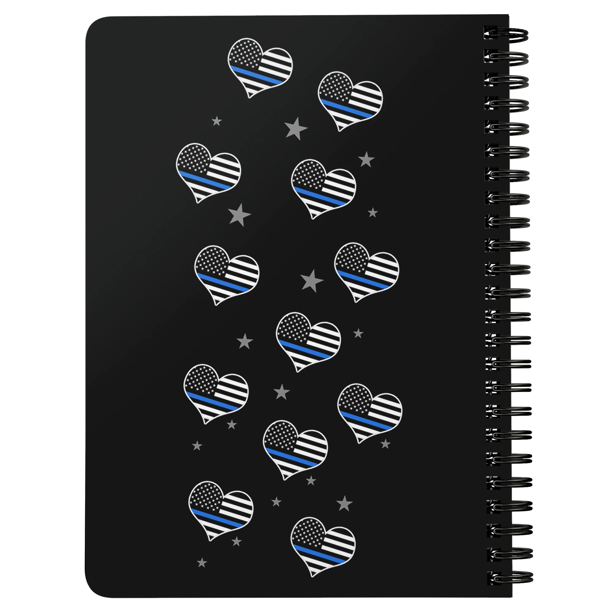 Thin Blue Line Flags Hearts Spiralbound Notebook Journal - Image 2