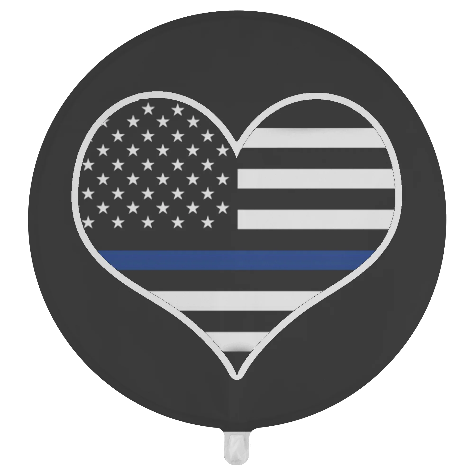 Thin Blue Line Heart American Flag Balloon - Image 2