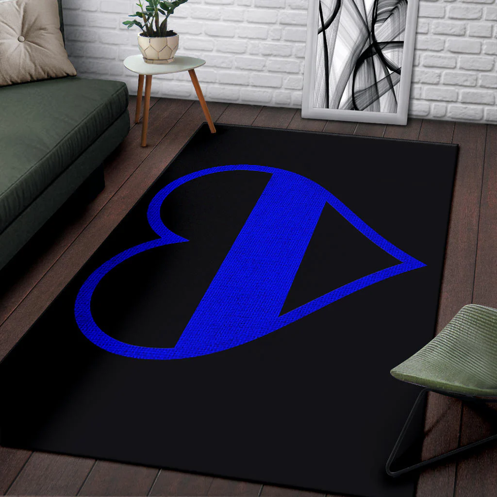 Thin Blue Line Heart Area Rug - Image 3