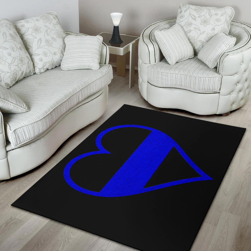 Thin Blue Line Heart Area Rug - Image 4